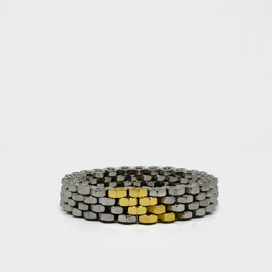 Modern cuff in silver gold