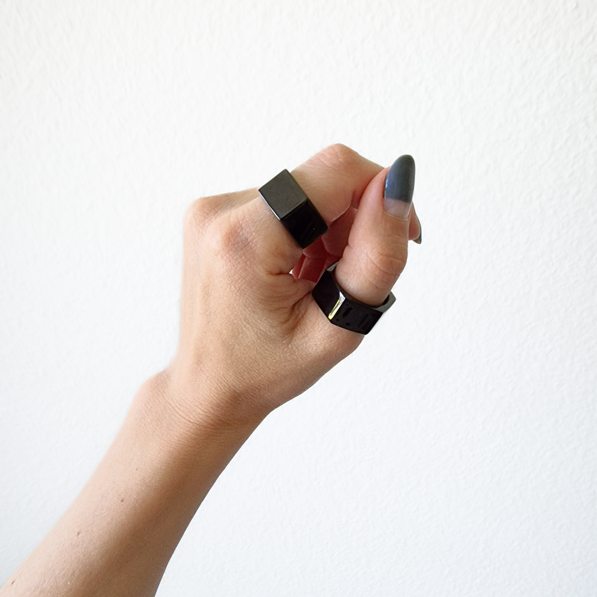 Sustainable black stainless steel ring