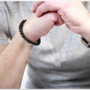 Minimal black silver bracelet