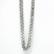 Unique metal necklace in silver