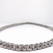Unique metal necklace in silver
