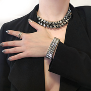 Statement bold stainless steel necklace