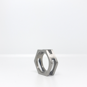 Sustainable stainless steel ring. Handcrafted statement silver jewellery Stainless steel unisex ring