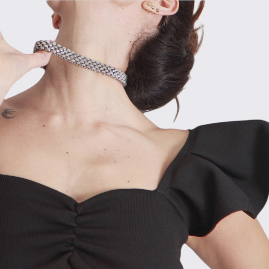 Handcrafted stainlesssteel statement choker jewellery