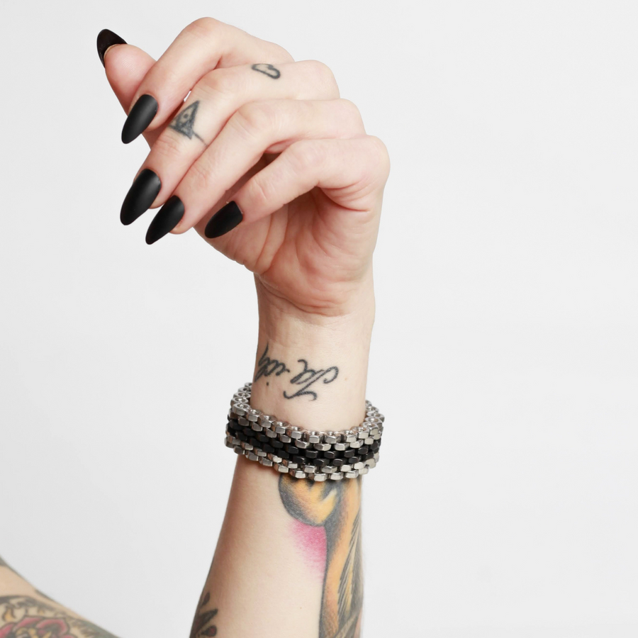 Statement Black Silver Bracelet