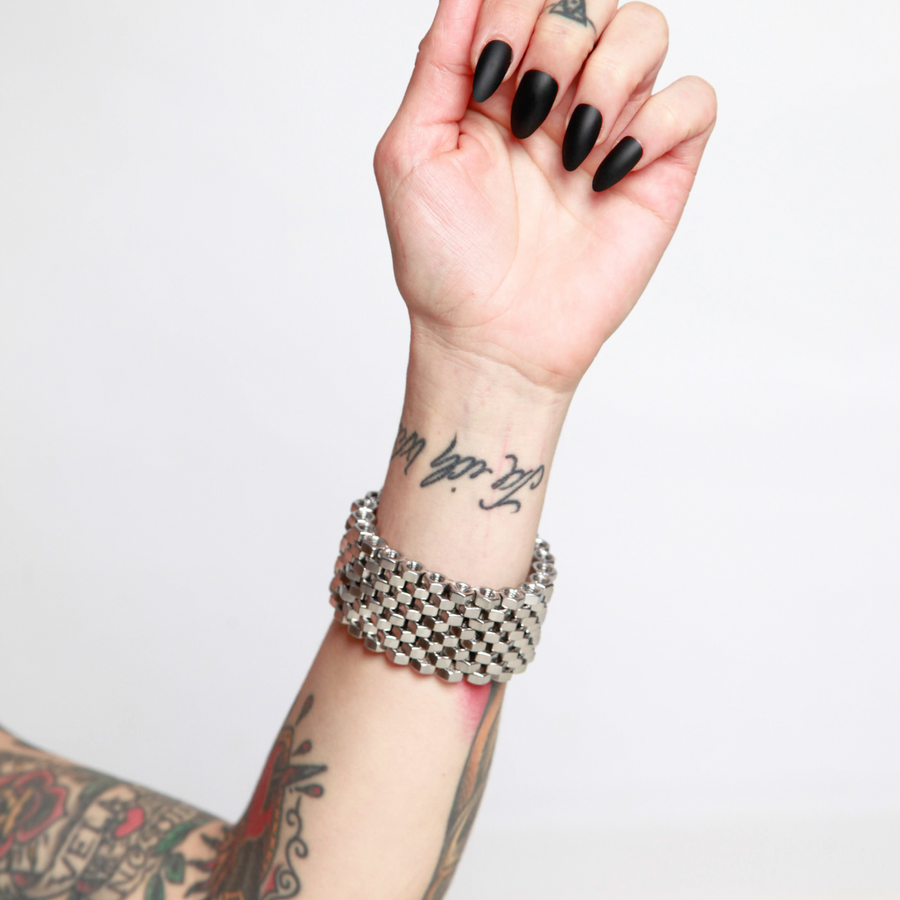 Statement silver cuff bracelet