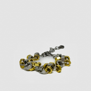 Elegant hex nuts bracelet in silver gold