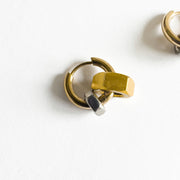 Industrial Chic gold plated hoops