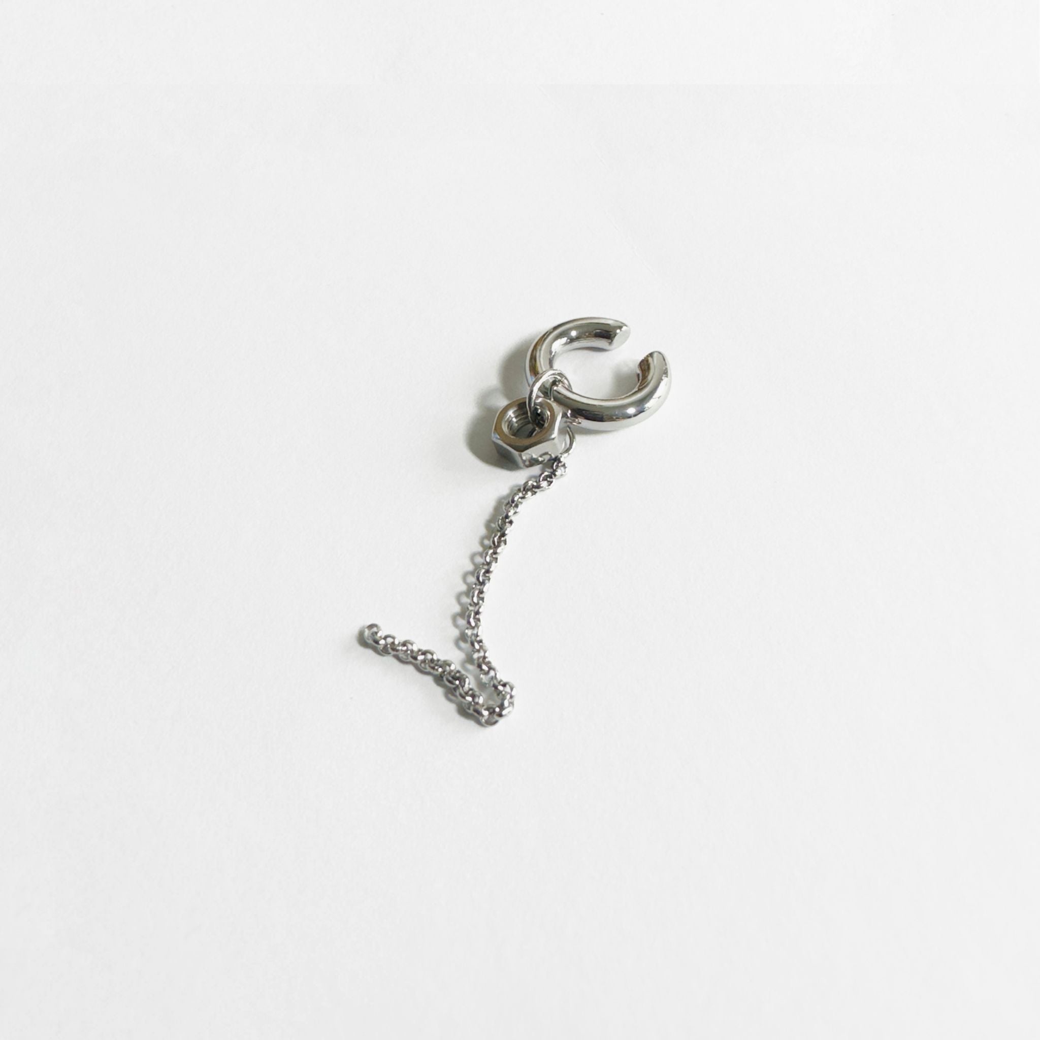 Industrial chic silver earcuff