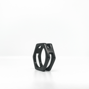 Black hexagon shape ring