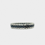 Men Stainless steel bracelet with a mix of hex nuts  offering a unique textured look