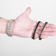 Minimal black silver bracelet