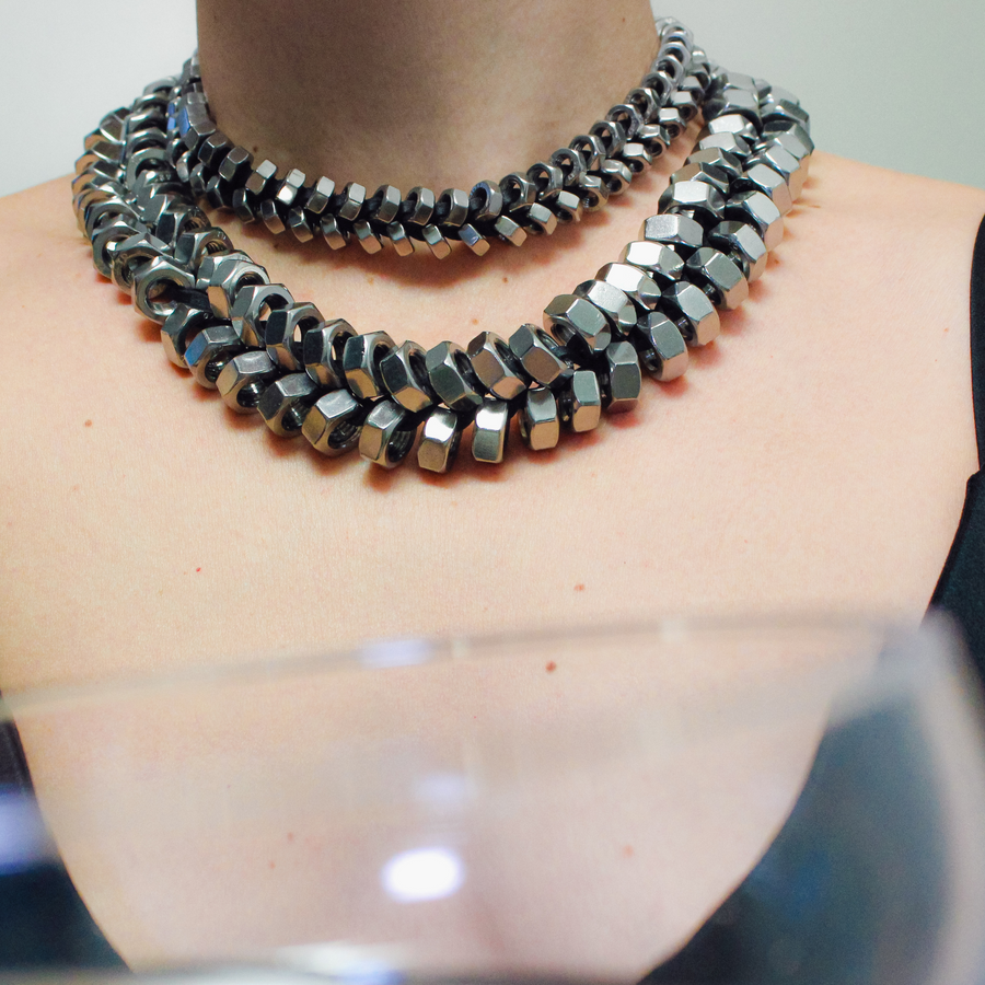 Statement necklace in silver
