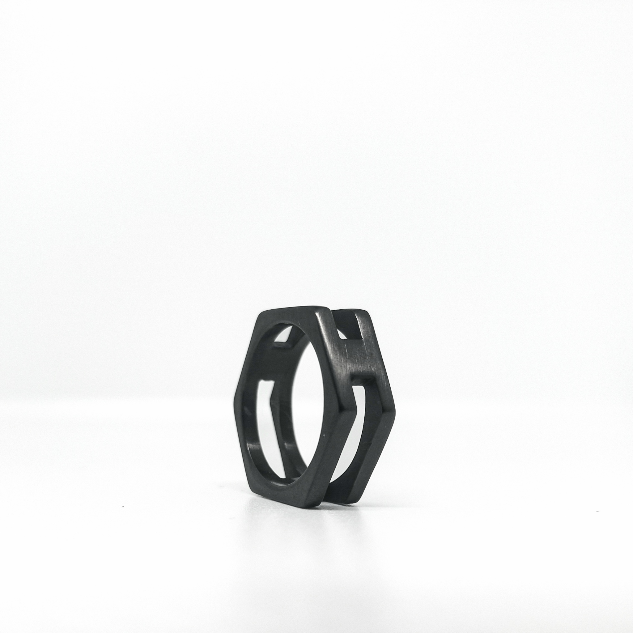 black unisex ring Sustainable stainless steel ring. Handcrafted statement black  jewellery Stainless steel unisex ring
